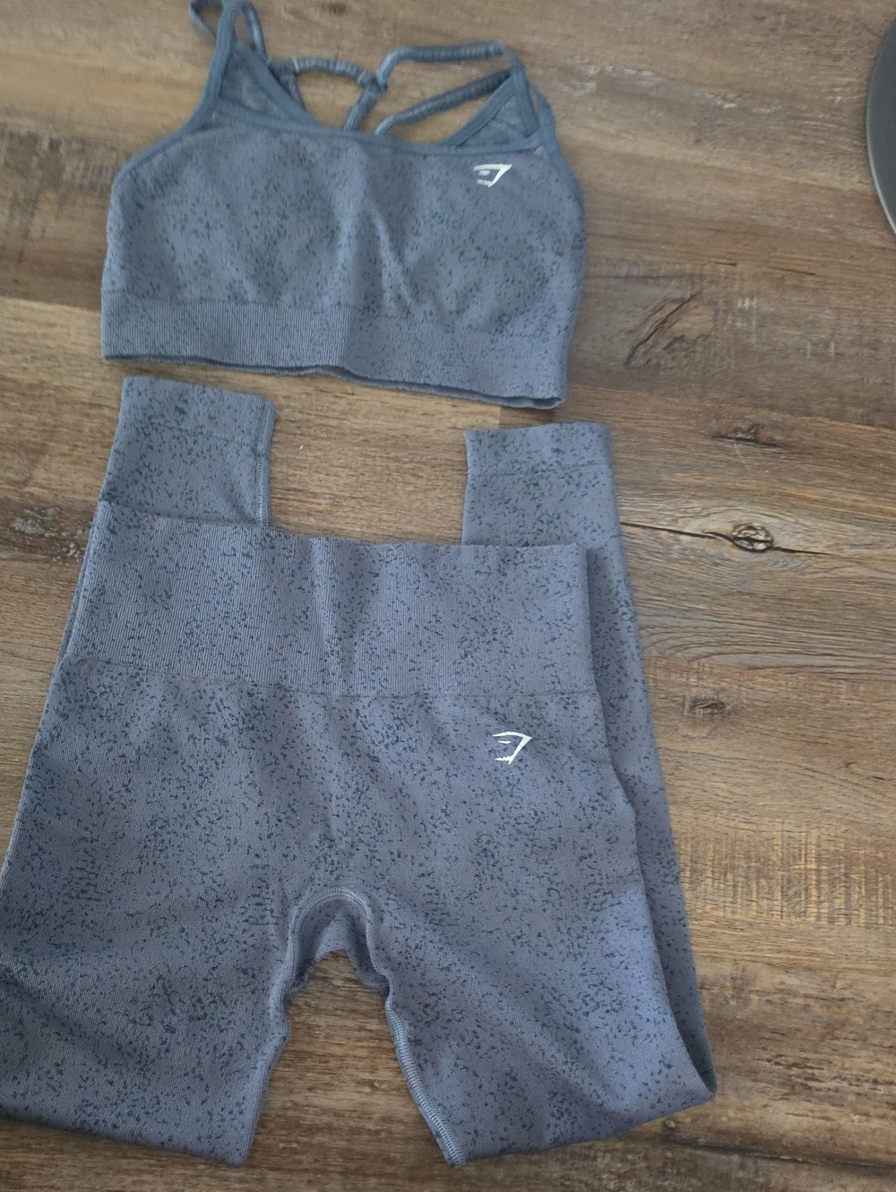 Gymshark Gray Speckled Seamless Sports Bra & Leggings Set Size XS